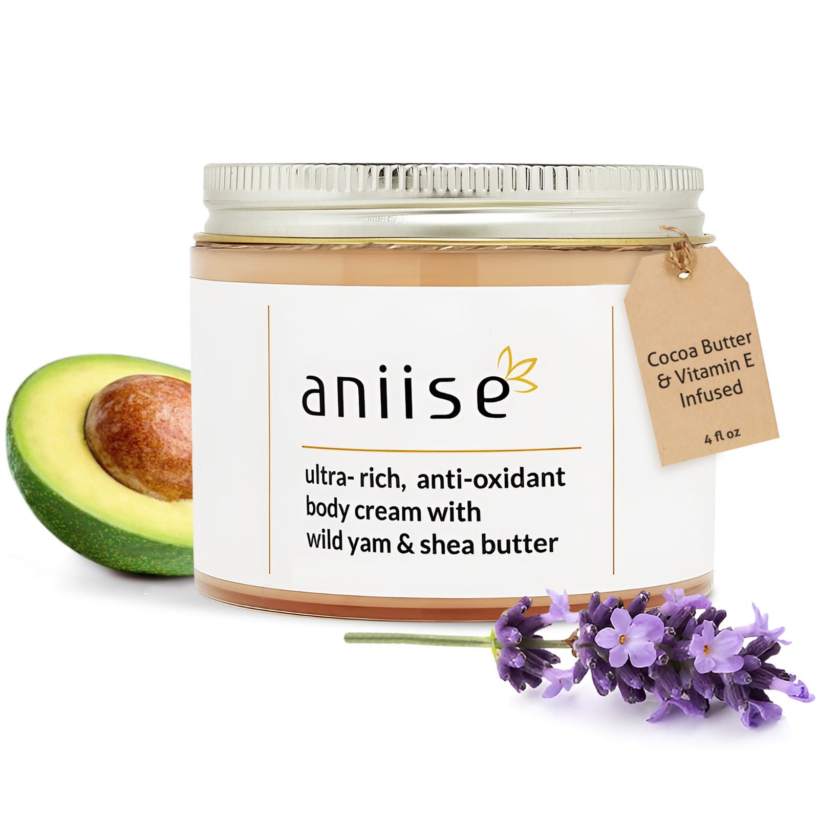 Aniise Anti-Oxidant Wild Yam Body Cream — antioxidant-rich hydrating body cream with wild yam extract, paraben-free cruelty-free made in USA