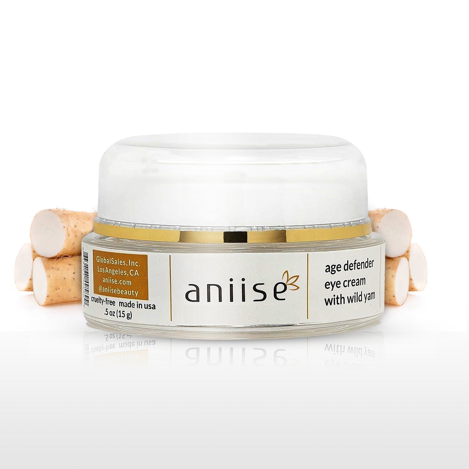 Aniise Anti-Wrinkle Wild Yam Eye Cream — firming eye cream with wild yam extract for delicate eye area, cruelty-free made in USA