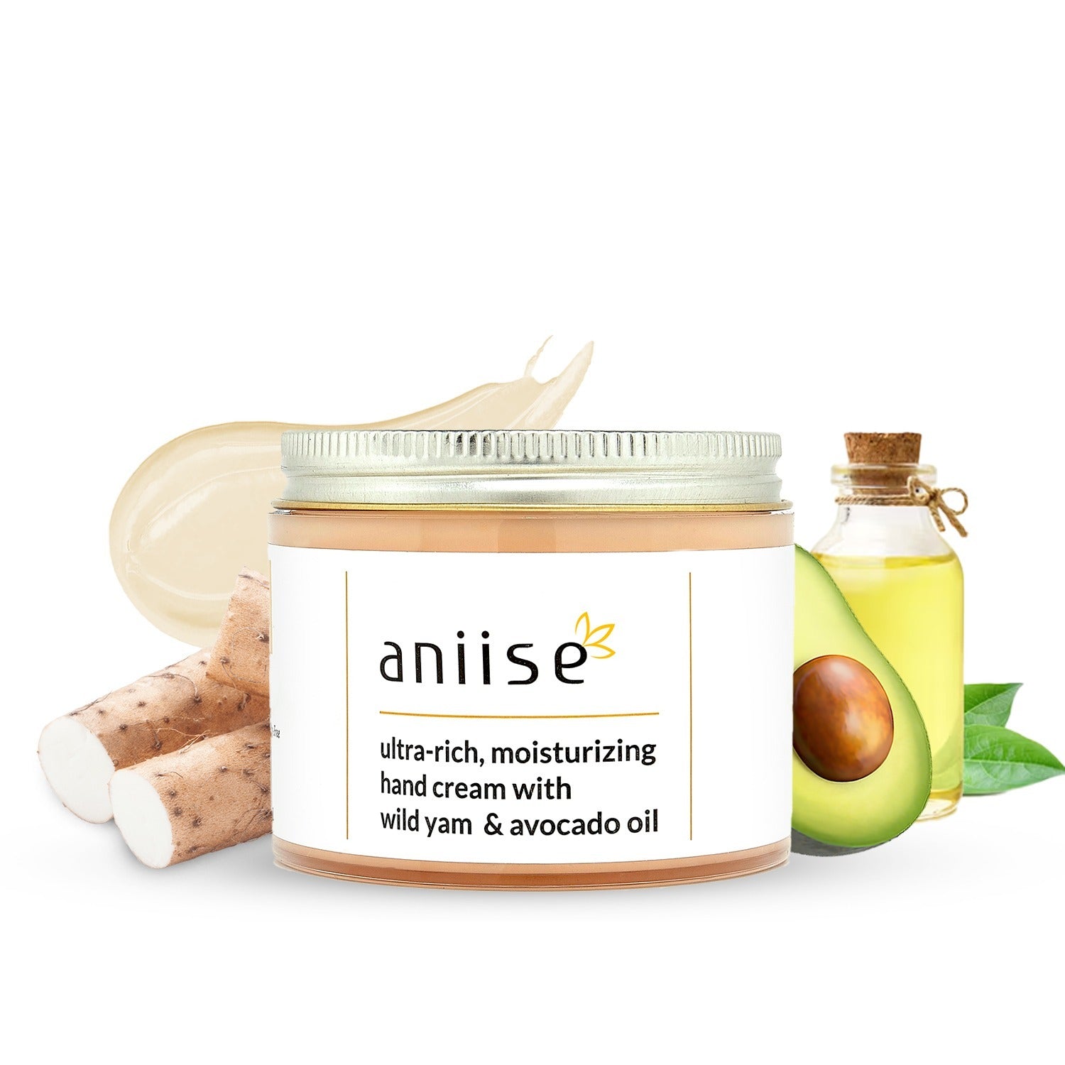 Aniise Moisturizing Wild Yam Hand Cream — softening hand cream with wild yam extract for dry hands, paraben-free made in USA