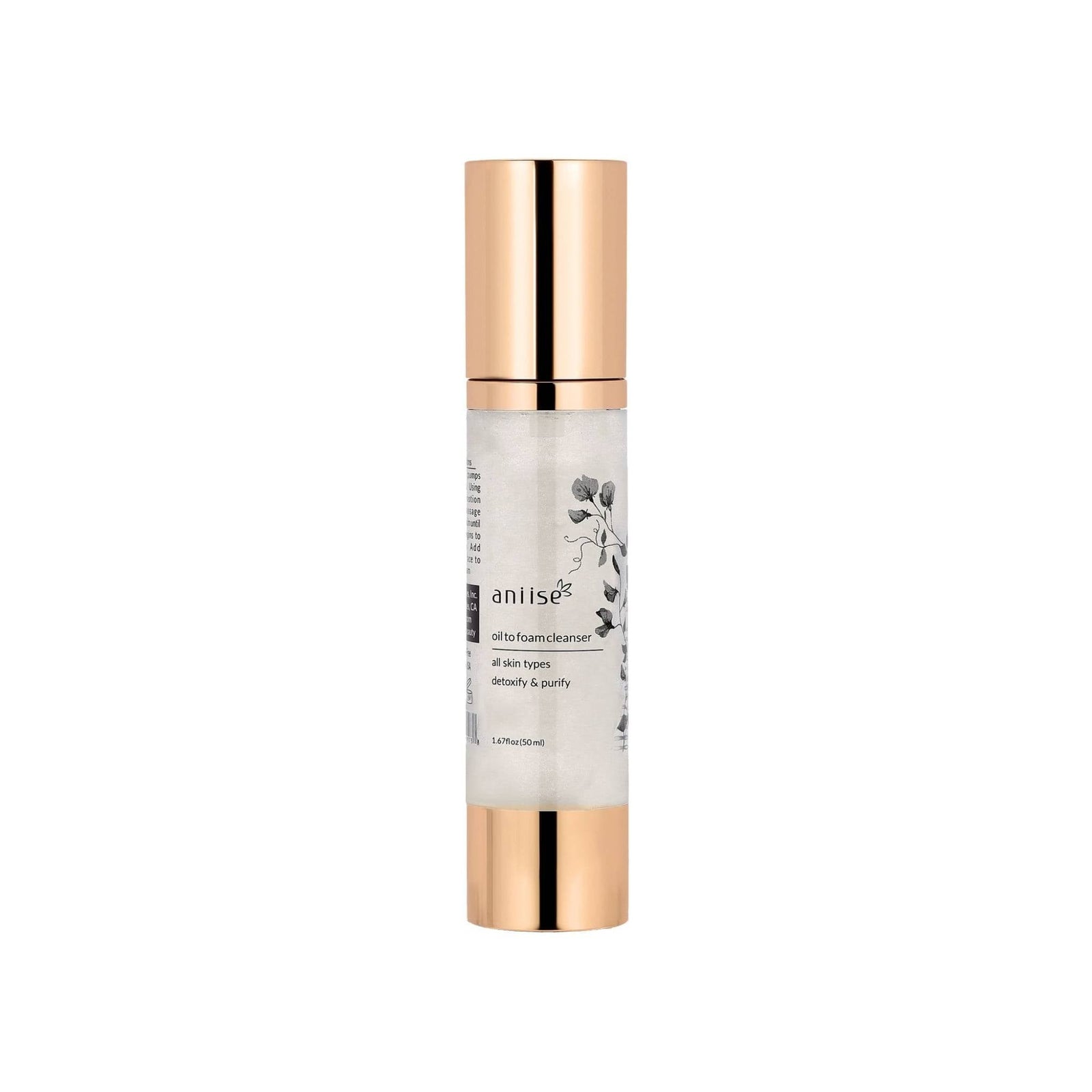 	Aniise Oil to Foam Facial Cleanser — gentle dual-phase cleanser that dissolves makeup and impurities, paraben-free cruelty-free made in USA