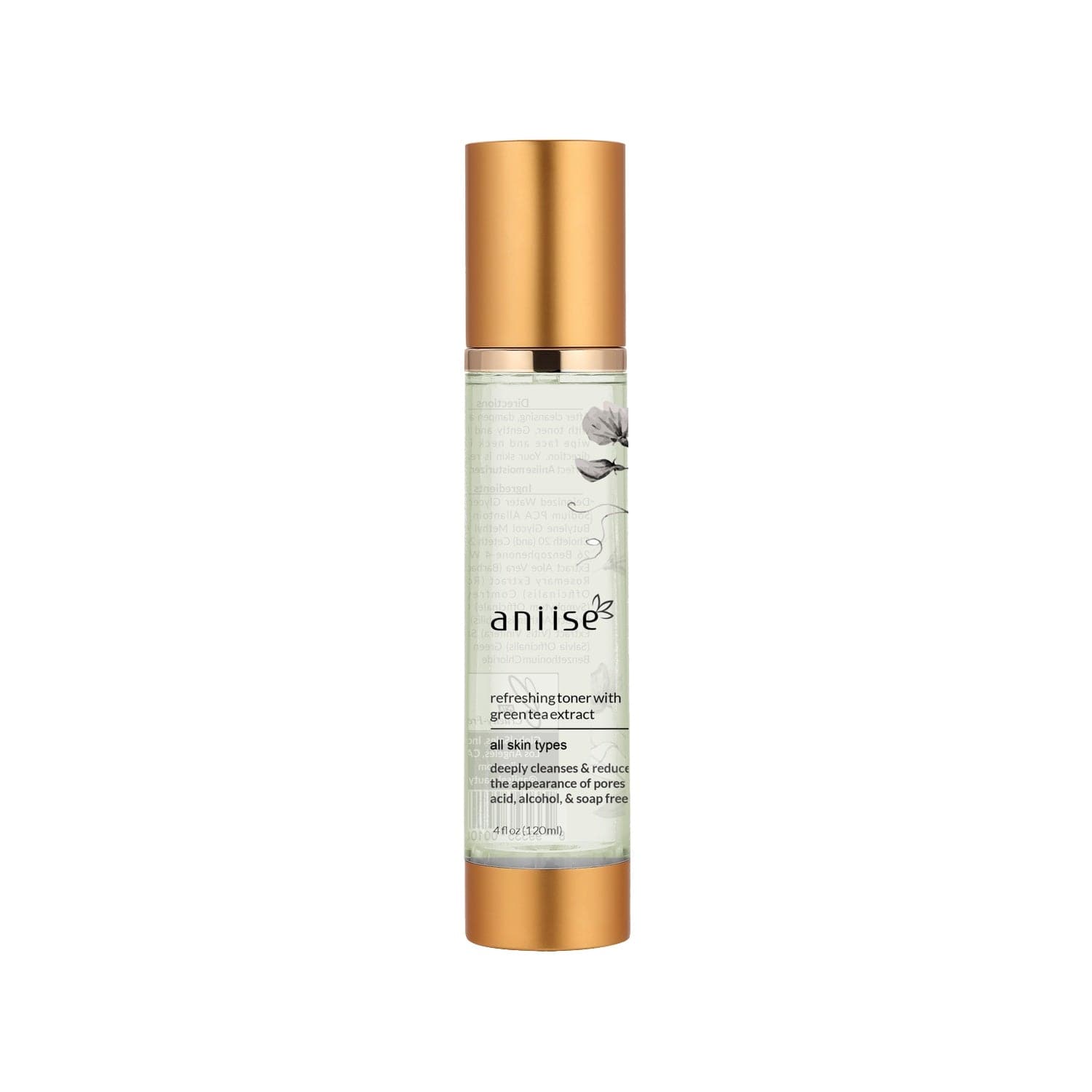 Aniise Refreshing Green Tea Extract Facial Toner — antioxidant toner to tighten pores and prep skin, paraben-free made in USA