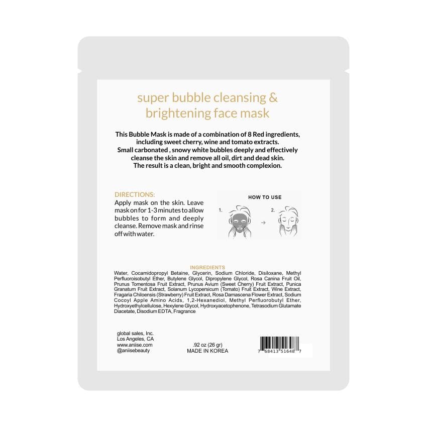 Super Bubble Cleansing and Illuminating Face sheet mask - Aniise